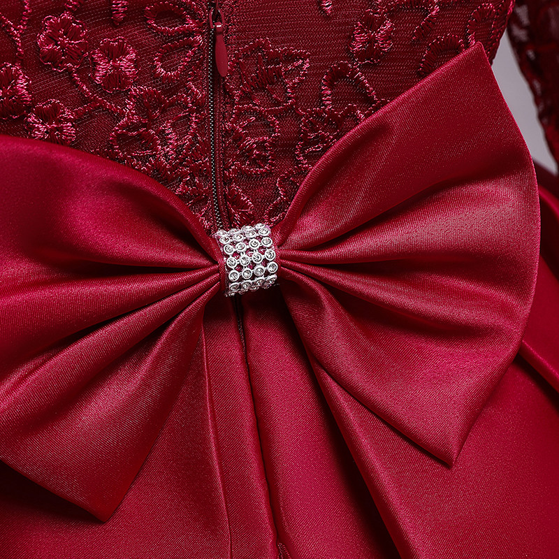 Jõulukleit beebitüdrukutele Printsess pikkade varrukatega seljata laste sünnipäevaks ristimispeokleit Väikelapse pitsist balliõhtu kleit