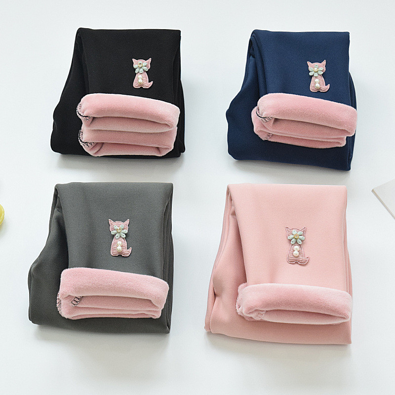 Slatke tajice za djevojčice Hlače od baršuna na točkice Jesen Zima Dječje pamučne rastezljive tople hlače Uske hlače za djevojčice s elastičnim strukom