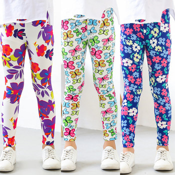 Пролетни и есенни клинове за момичета Тънки детски еластични панталони с щампи Корейски детски панталони Летни дрехи