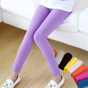 Панталони за момичета Мек еластичен модален памучен детски клин Бонбонени цветни тесни панталони за момичета Панталони Едноцветни детски панталони 2-13 г.