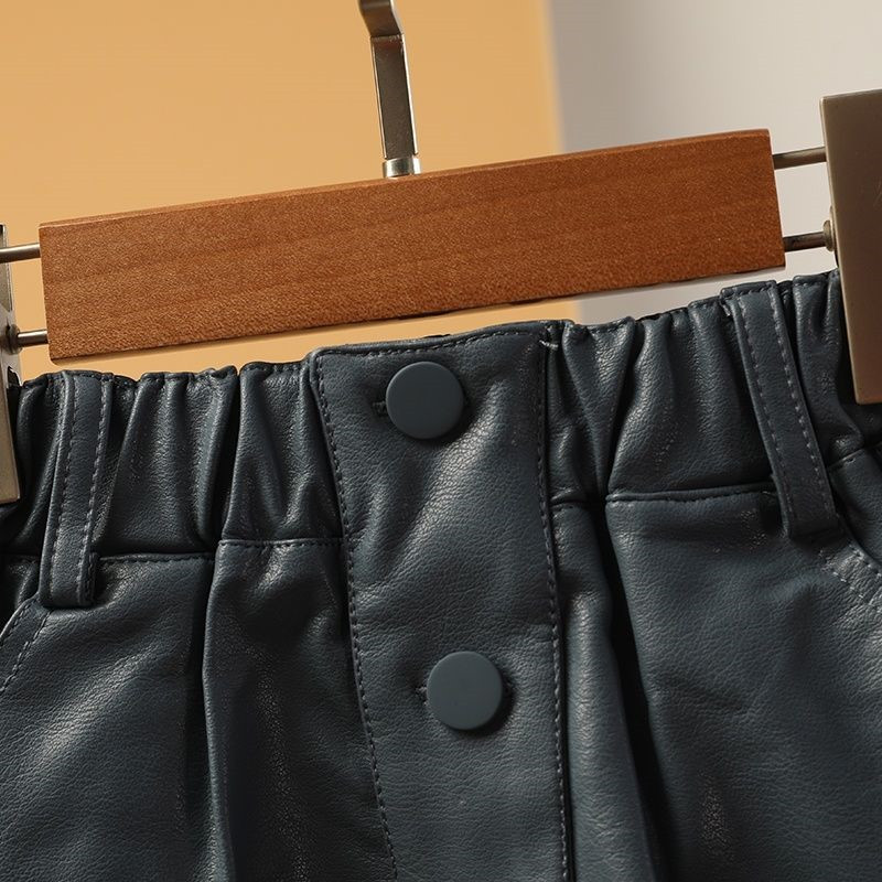 2023 Nouă primăvară toamnă fete copii din piele artificială curea PU fuste fuste modă casual confortabil drăguț copii îmbrăcăminte pentru copii