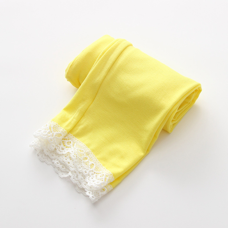 Ühevärvilised tüdrukute pitsid säärepikkused püksid suvised õhukesed puuvillased lasteriided tüdrukutele retuusid Lasteriided 3 kuni 14 a