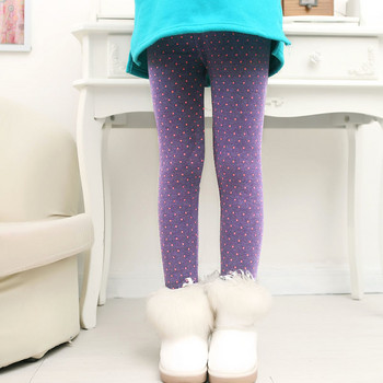 Панталони за момичета Есен Зима Дебели топли детски бебешки долнище Клинове с цветни щампи Детски панталони на точки