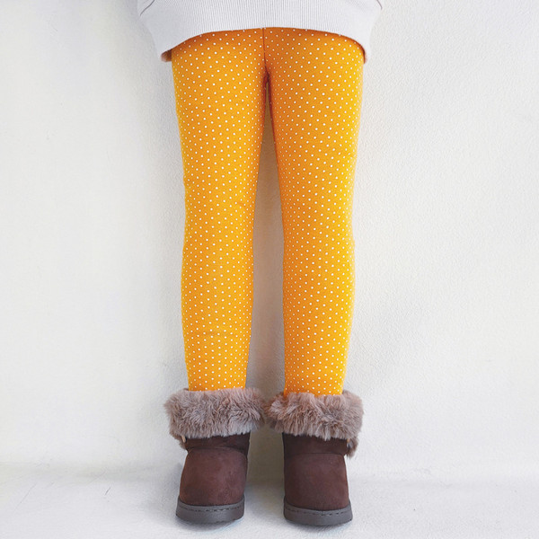 Hlače za djevojčice Jesen Zima Debele tople dječje donje tajice za bebe Šarene dječje hlače s točkicama