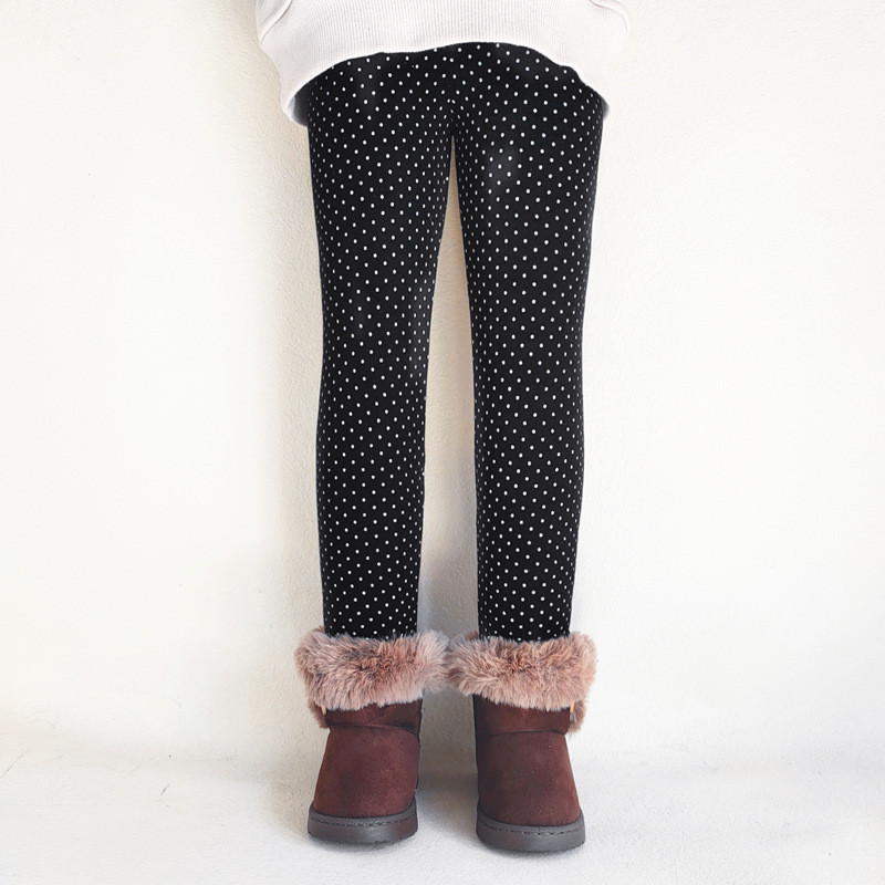 Hlače za djevojčice Jesen Zima Debele tople dječje donje tajice za bebe Šarene dječje hlače s točkicama