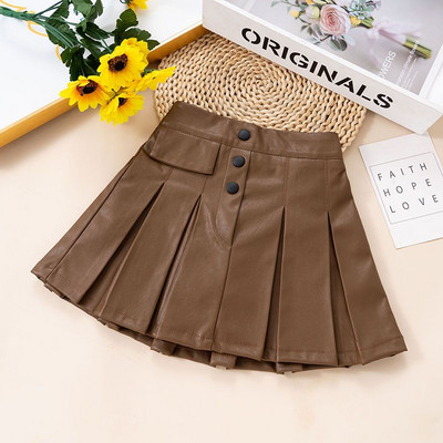 2023. aasta uus kevad, sügis, suvi, tüdrukud, lapsed, PU-st lühikesed seelikud Mood vabaaja mugavad armsad beebiriided