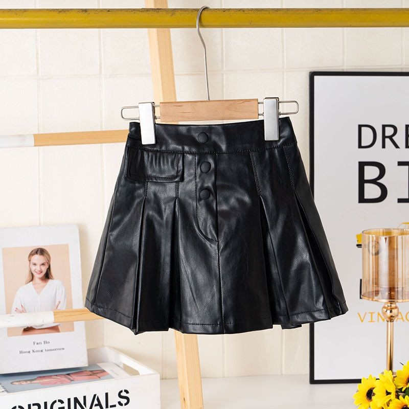 2023. aasta uus kevad, sügis, suvi, tüdrukud, lapsed, PU-st lühikesed seelikud Mood vabaaja mugavad armsad beebiriided