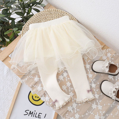 Djevojčice Proljeće Jesen Zima Mrežaste Tutu suknje Hlače Dječje Tajice Dječje lažne hlače od 2 komada Rođendanska odjeća za princeze