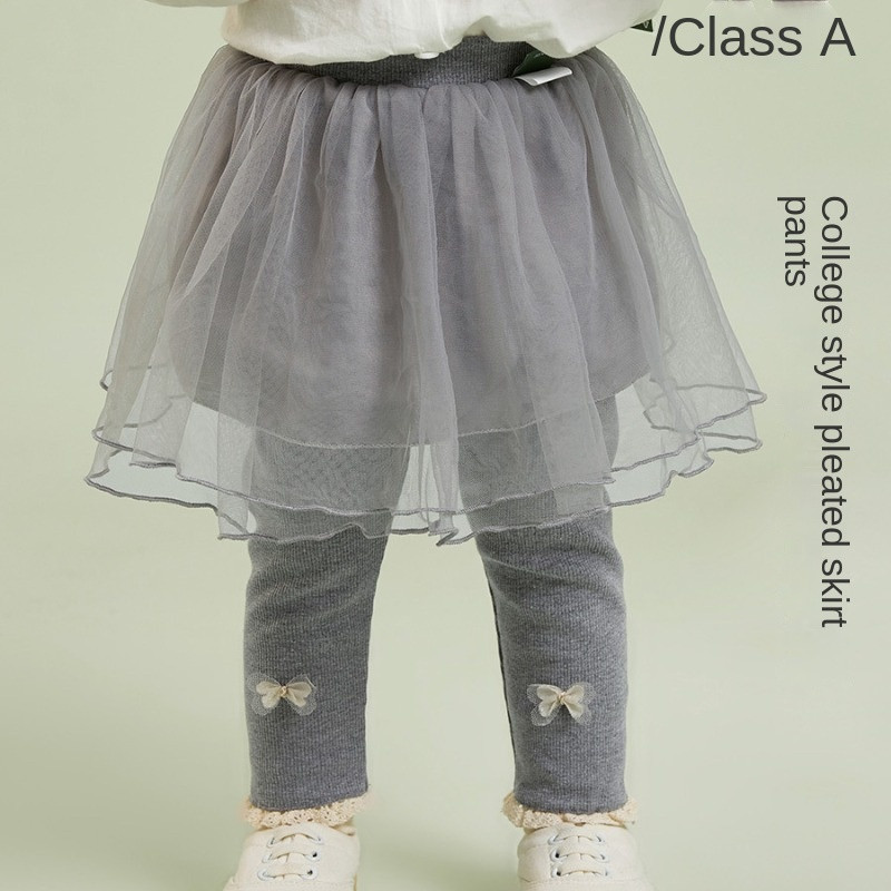 Djevojčice Proljeće Jesen Zima Mrežaste Tutu suknje Hlače Dječje Tajice Dječje lažne hlače od 2 komada Rođendanska odjeća za princeze