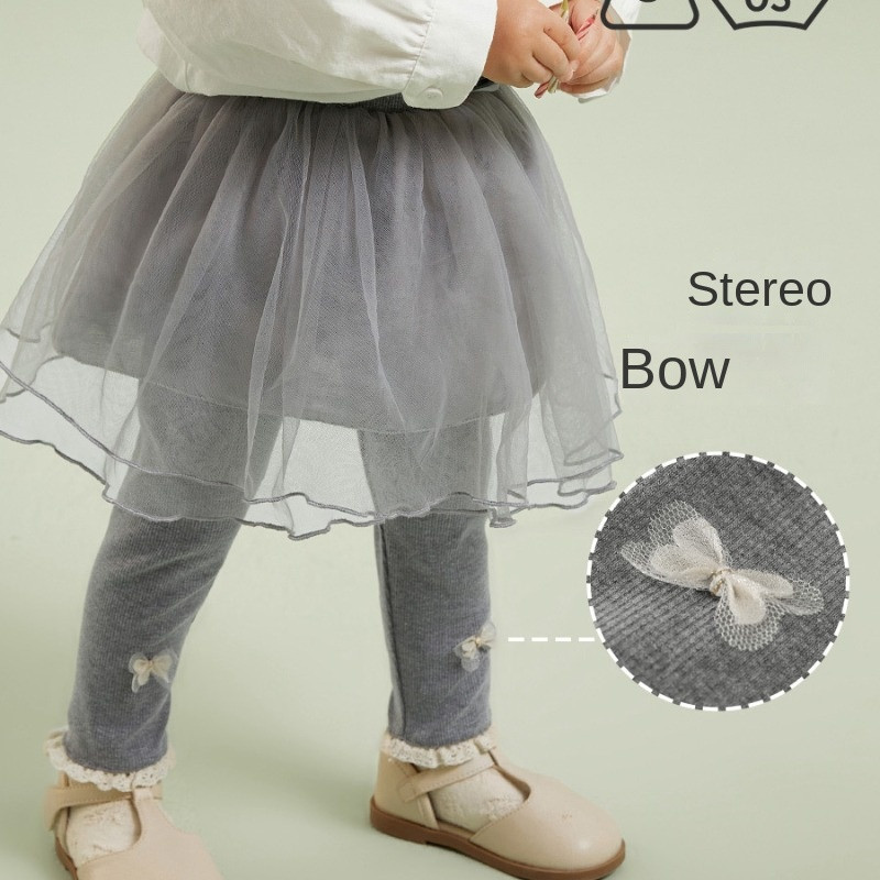 Djevojčice Proljeće Jesen Zima Mrežaste Tutu suknje Hlače Dječje Tajice Dječje lažne hlače od 2 komada Rođendanska odjeća za princeze