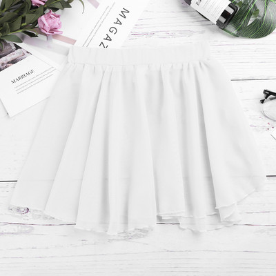 iEFiEL Mažų mergaičių vaikiški sijonai baleto šokiams Šifoniniai sijonai vaikams Vaikų mergaičių baleto šokių tiulis Užtraukiamas plisuotas sijonas