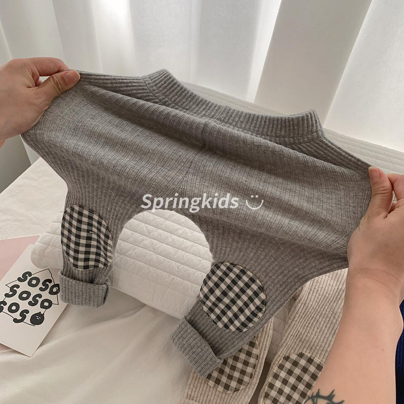 Novo proljeće 2023., slatke patchwork pune dužine za djevojčice, modne ležerne hlače za dojenčad, uske tajice, hlače, novorođenačka odjeća