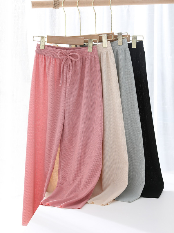 Školske hlače za djevojčice Trenirke širokih nogavica Hlače otporne na komarce Ljetne crne tinejdžerske ležerne hlače Hlače srednjeg struka 10 11 12 godina