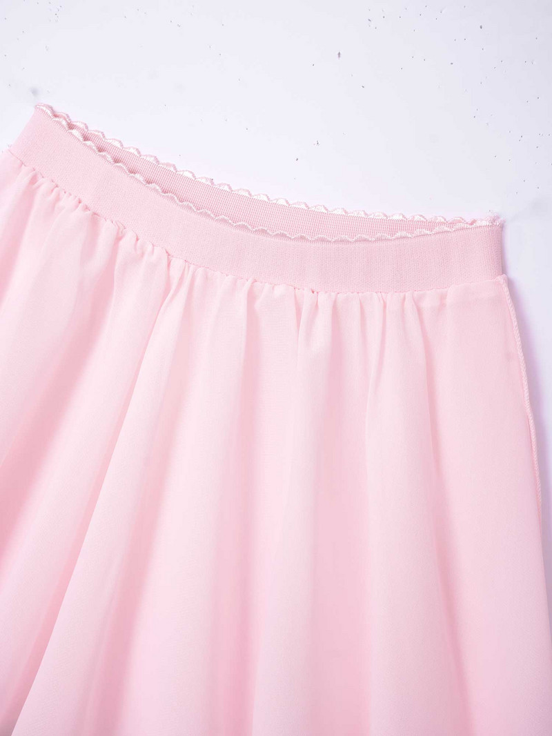 Fusta sportivă pentru fete pentru copii, îmbrăcăminte elegantă, cu centură elastică, culoare solidă, din șifon, din voal, pentru îmbrăcăminte de balet