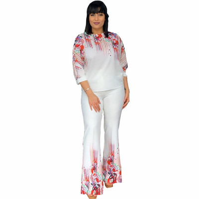 Kaheosaline komplekt Kevadsuvi Aafrika uus Dashiki mood lühikeste varrukatega ülikond ja püksid, püksid, ülikonnad, pidulikud naiste rõivad