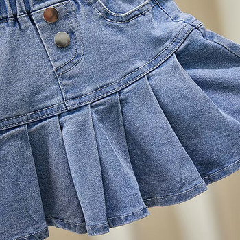 Βρεφικό κορίτσι Casual Jean πλισέ φούστες Βρεφικά νήπια Παιδική τζιν φούστα Καλοκαιρινή άνοιξη Βρεφικά ρούχα 2 4 6 7 TY