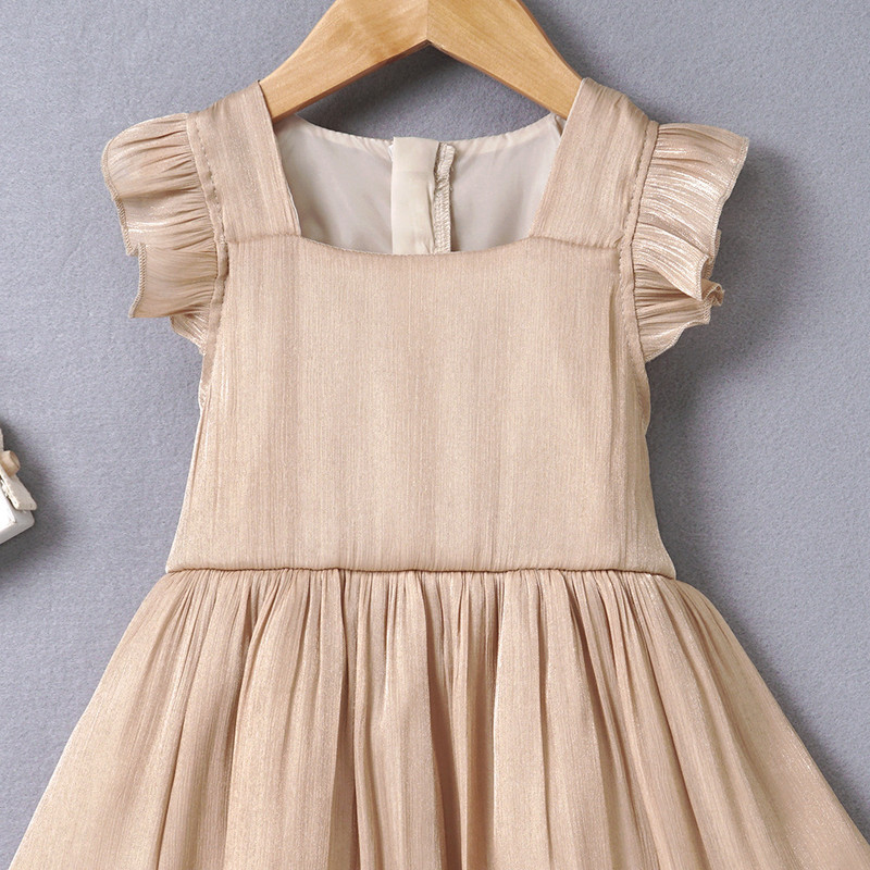 Nova haljina za djevojčice proljeće ljeto odjeća za bebe jednobojna mašna remen četvrtasti izrez dječja haljina princeza večernja haljina