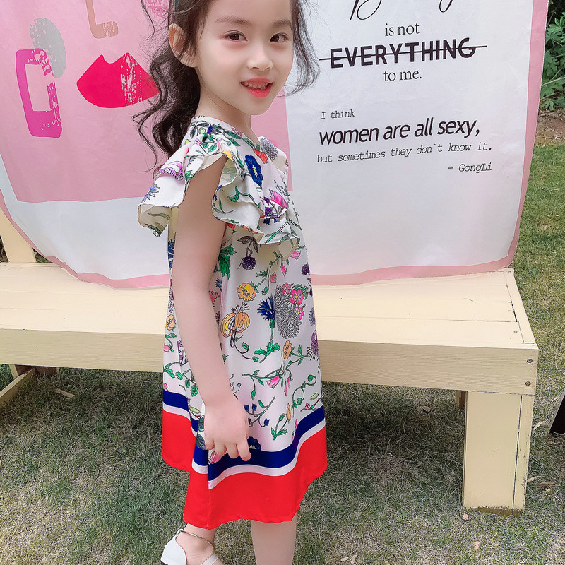 2022 Noua rochie de vară pentru fete, flori de modă, ocazional, cu mâneci zburătoare, pentru petrecere, rochie de prințesă, drăguț pentru copii, copii, fete, îmbrăcăminte