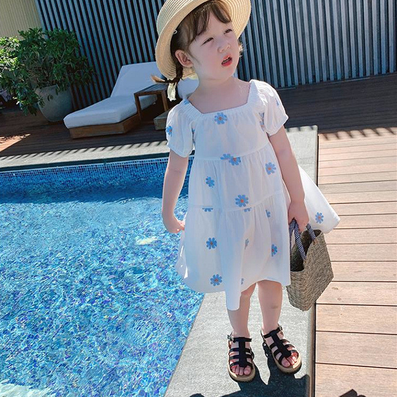 Ljetne djevojke, slatka haljina s vezom, trodimenzionalna cvjetna haljina, princeza, šarm Vestidos, dječja odjeća za djevojčice, dječje haljine za djevojčice