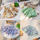 Suvised lillemustrilised Tüdrukud Seelikud Lühikesed püksid Lastele Riided Seelikud-püksid Laste lühikesed püksid Avara säärega püksid Moodsad tüdrukute riided