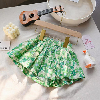 Καλοκαιρινό Floral στάμπα για κορίτσια Σορτς για παιδιά Ρούχα Φούστα-παντελόνια Παιδικά σορτς Loose Leg Παντελόνια Μόδα Κοριτσίστικα Ρούχα