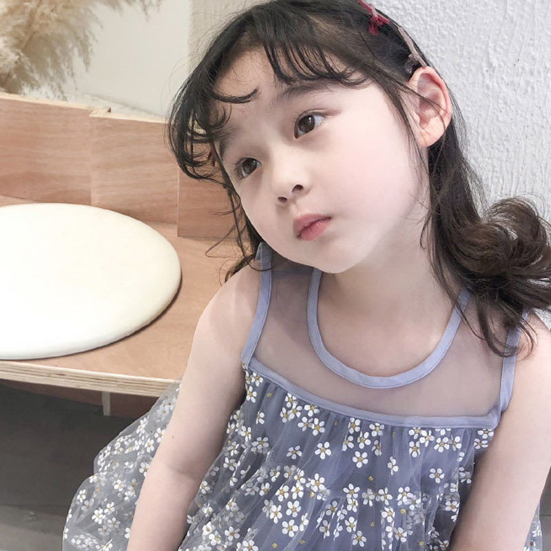 Ljetna haljina za djevojčice bez rukava, slatka mrežasta haljinica s maglovitim vezom, haljina princeze u obliku cvijeta, beba, djeca, dječja odjeća