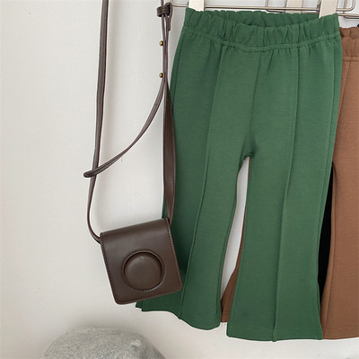 Toamna 2022 pentru fete, în stil coreean, pantaloni din corn despicat, pentru copii, de culoare uni, Pantaloni la modă