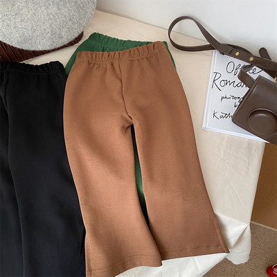 Toamna 2022 pentru fete, în stil coreean, pantaloni din corn despicat, pentru copii, de culoare uni, Pantaloni la modă