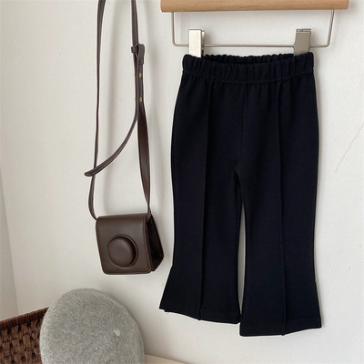 Toamna 2022 pentru fete, în stil coreean, pantaloni din corn despicat, pentru copii, de culoare uni, Pantaloni la modă