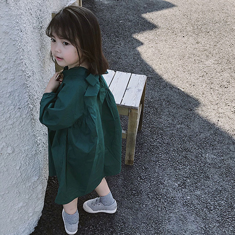 Proljetno ljeto Haljina za djevojke u korejskom stilu Haljina za princezu dugih rukava na leđima Dječja odjeća Dječja odjeća