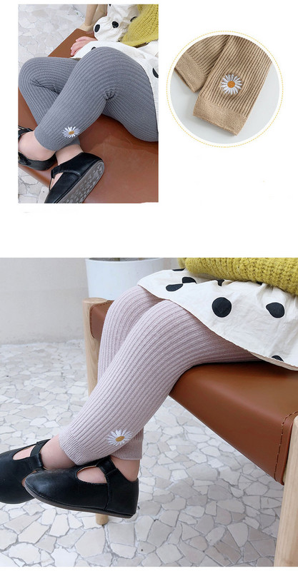 Proljeće Jesen Pamučne Tajice za bebe Suncokret Vez Hlače za novorođenčad Djevojčice Tople hlačice za bebe Dječje Tajice 0-6 godina