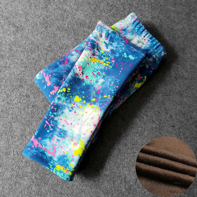 Laste püksid Sügis- ja talveriided Multifilmide trükkimine Püksid Tüdrukud Stretch Plus Velvet Stretch Säärised Sooja hoidmiseks