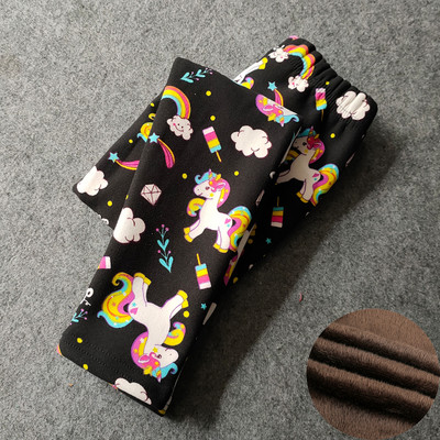 Laste püksid Sügis- ja talveriided Multifilmide trükkimine Püksid Tüdrukud Stretch Plus Velvet Stretch Säärised Sooja hoidmiseks