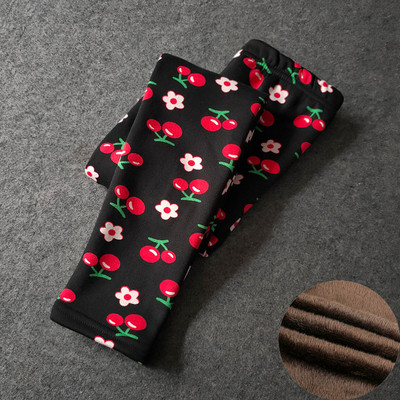 Laste püksid Sügis- ja talveriided Multifilmide trükkimine Püksid Tüdrukud Stretch Plus Velvet Stretch Säärised Sooja hoidmiseks