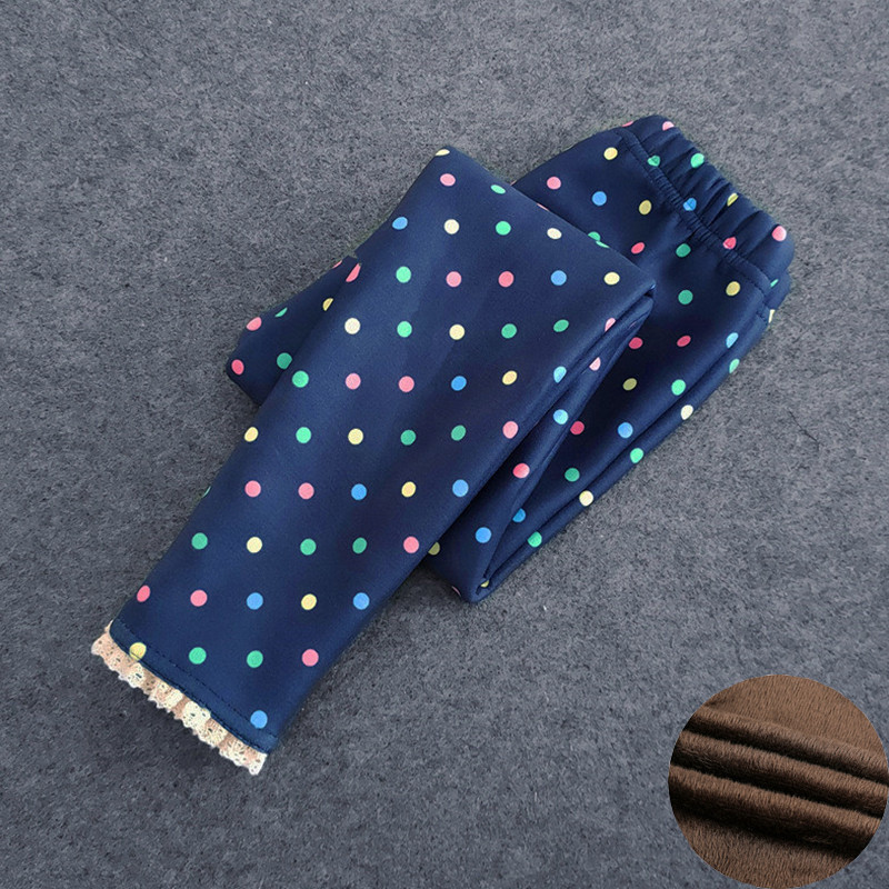 Laste püksid Sügis- ja talveriided Multifilmide trükkimine Püksid Tüdrukud Stretch Plus Velvet Stretch Säärised Sooja hoidmiseks