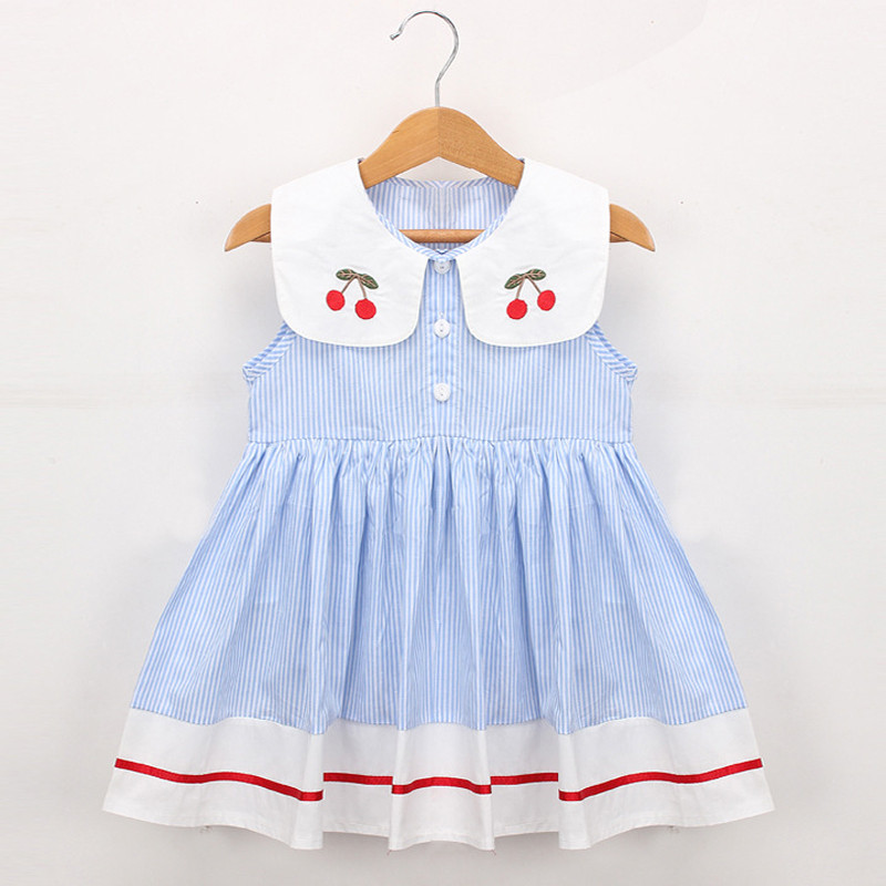 2022. aasta uus suvine tüdrukute kleit, vest, teksakangast tikandid, vabaaja varrukateta peokleit printsesskleit laste beebidele, lastele, tüdrukutele