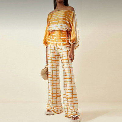 2-dijelni ženski kompleti Bluza s cvjetnim printom Majice i hlače Odijela Ljeto Jesen Dashiki Afrički komplet Trenirka