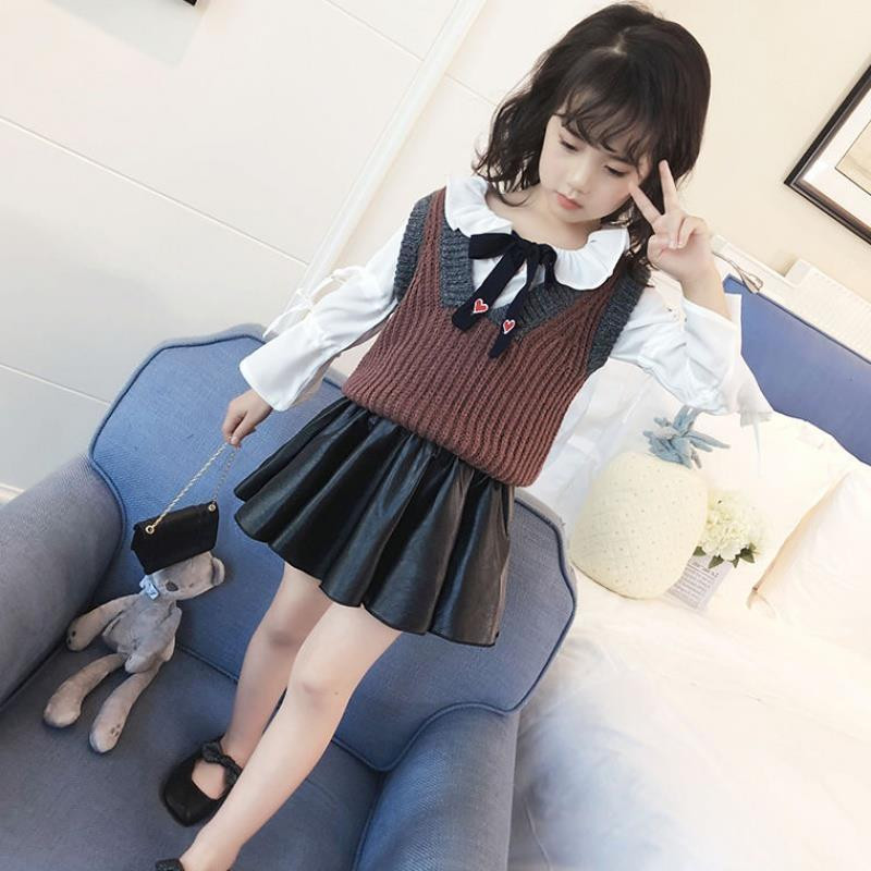 VIDMID Uus talvine tüdrukute nahast seelik lastele Korea mood beebi nahast seelik laste seelik mitmekülgsed vihmavarju riided P772