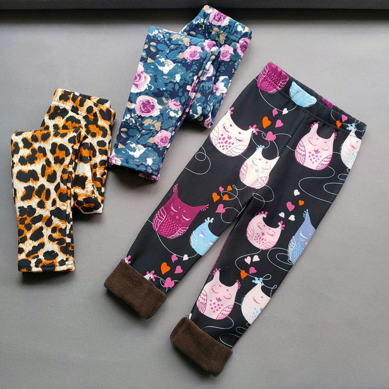 Odjeća za djevojčice Dječje tajice Djevojčica Zima Jesen Debele tople tajice iz crtanih filmova Hlače Tajice za dječake Djevojčice plus baršunaste hlače