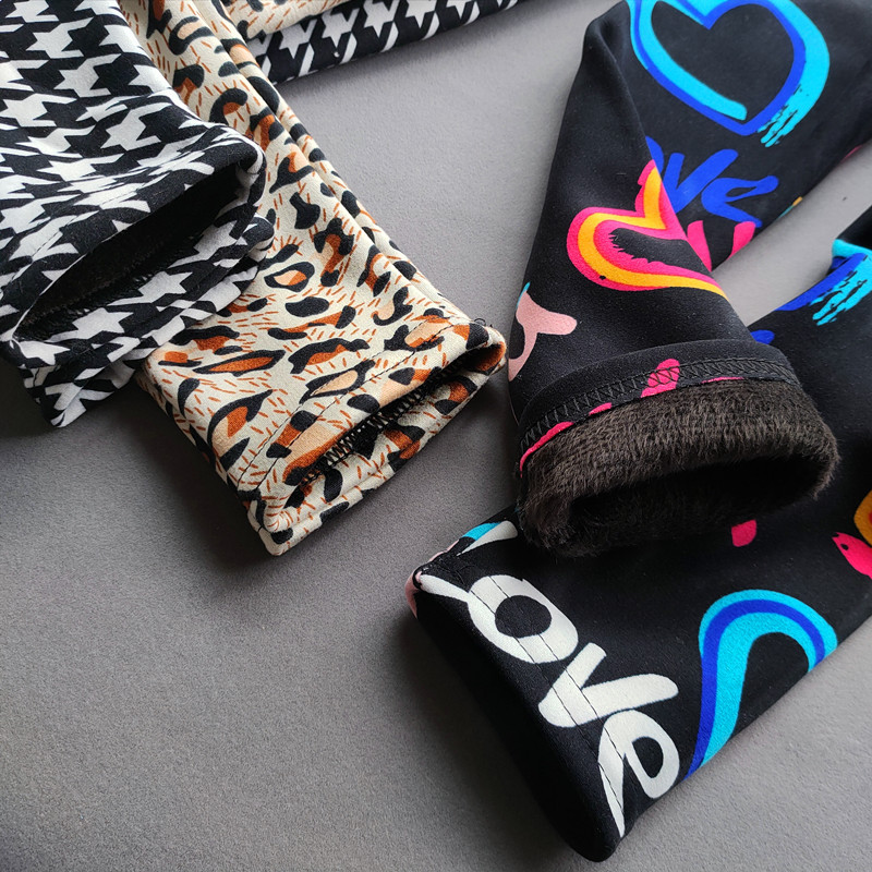 Odjeća za djevojčice Dječje tajice Djevojčica Zima Jesen Debele tople tajice iz crtanih filmova Hlače Tajice za dječake Djevojčice plus baršunaste hlače