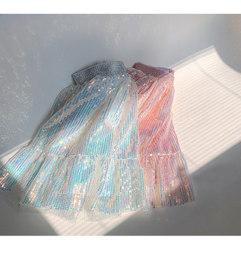 Καλοκαιρινή λαμπερή αστραφτερή φούστα για κορίτσια Μόδα μίνι φούστες Κορίτσι Πριγκίπισσα αστέρια Glitter DanceGlitter πούλιες φούστες 1-12 ετών