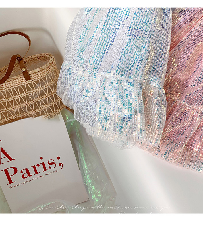 Καλοκαιρινή λαμπερή αστραφτερή φούστα για κορίτσια Μόδα μίνι φούστες Κορίτσι Πριγκίπισσα αστέρια Glitter DanceGlitter πούλιες φούστες 1-12 ετών