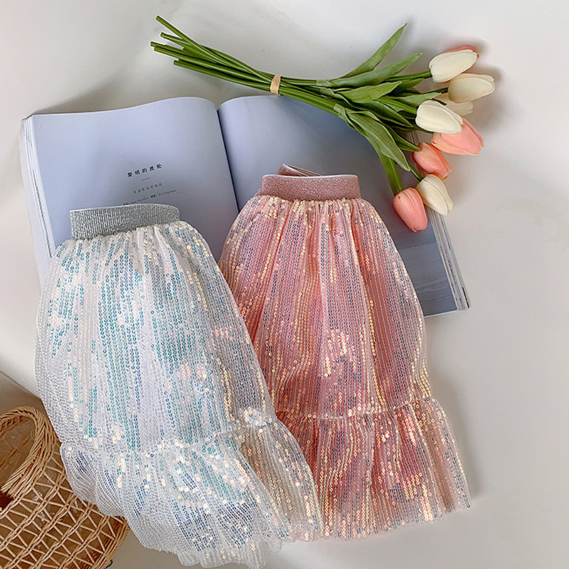 Καλοκαιρινή λαμπερή αστραφτερή φούστα για κορίτσια Μόδα μίνι φούστες Κορίτσι Πριγκίπισσα αστέρια Glitter DanceGlitter πούλιες φούστες 1-12 ετών