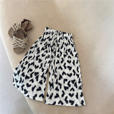 Ljetne cool hlače Hlače na nabore za djevojčice Modne tanke hlače protiv komaraca Sredovječne dječje hlače širokih nogavica na devet točaka