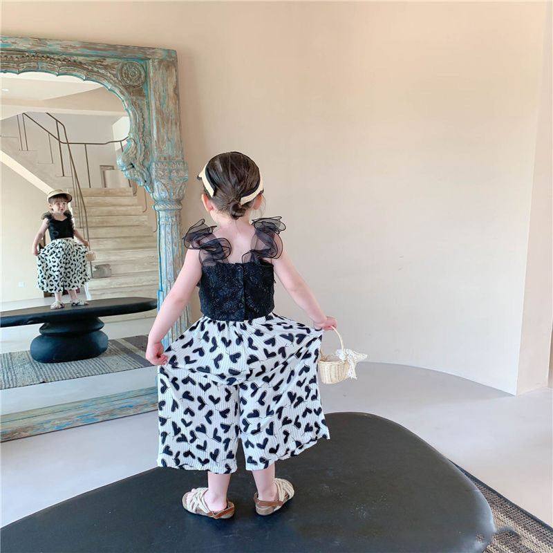 Ljetne cool hlače Hlače na nabore za djevojčice Modne tanke hlače protiv komaraca Sredovječne dječje hlače širokih nogavica na devet točaka