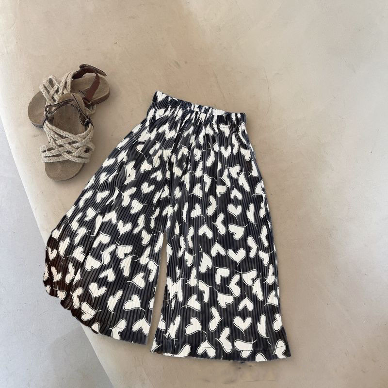 Ljetne cool hlače Hlače na nabore za djevojčice Modne tanke hlače protiv komaraca Sredovječne dječje hlače širokih nogavica na devet točaka