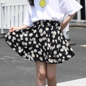 Tüdrukute 2023. aasta seelik, uus väikeste tüdrukute šifooniga trükitud A-joonega seelik Baby Summer Daisy 2-kihiline poolseelik, armsad stiilis riided