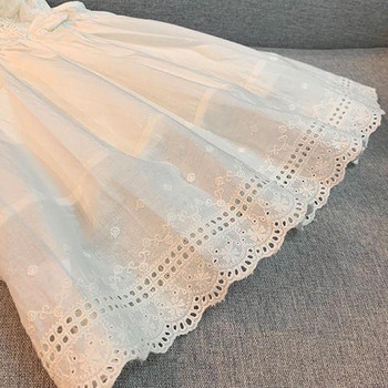 2022 καλοκαιρινά φορέματα κοριτσιών Παιδικά ρούχα Λεπτό γιλέκο μωρό κούφιο δαντέλα λευκό φόρεμα μωρό Παιδική μόδα Princess Vestidos