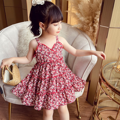 Ljetna sling haljina za djevojčice Haljina za princezu u obliku cvijeta Moderna dječja odjeća za slobodno vrijeme Dječja odjeća za bebe Slatke cvjetne haljine