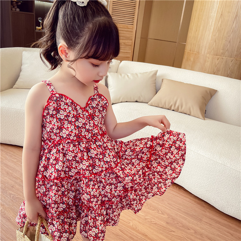 Ljetna sling haljina za djevojčice Haljina za princezu u obliku cvijeta Moderna dječja odjeća za slobodno vrijeme Dječja odjeća za bebe Slatke cvjetne haljine